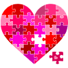 Herz Puzzle Farbexplosion