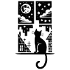 Cat at the window moonlit night