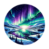 Nordlichtlandschaft am Eisfluss