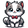 Cuddly kitten with red bow tie