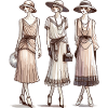 Flapper 1920s Beige