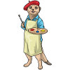 Meerkat Painter Brush Painting