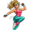 Energetic aerobic woman in motion