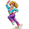Energetic aerobic woman in motion