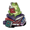 Bücherwurm-Frosch-Amphibien-Lese-Kunst