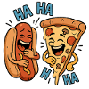 Pizza et hot-dog : Un duo joyeux