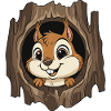 Waldchipmunk im Baumloch