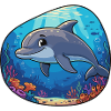 Unterwasser-Delfin im Korallenriff
