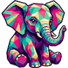 Buntes Elefantendesign – Niedlicher Elefant