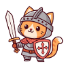 Knight Cat - Sword & Shield