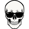 Skeleton with Sunglasses in Monochrome