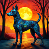 Moonlit Night Polygon Wolf
