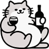 Cat with Wine Illustration