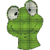 Pixel Frog Green Pixel Smiley