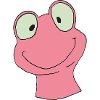 Smiling Pink Frog Cartoon