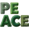 Peace Patchwork Green Nature Lettering
