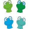 Kunterbunte Froschgesichter