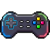 Retro-Gamepad Neon-Pixelstil
