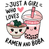 Girl loves ramen and boba