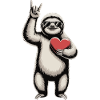Cool sloth with heart