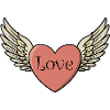 Classic Winged Heart Love Tattoo Style