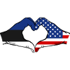 Estonia USA Heart Flags