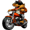 Motorradfahrer Biber