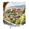 Granada Aquarell, Granada Spanien