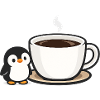 Coffee penguin with cup design