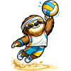 Volley-Sloth im Retro-Sportlook