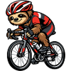 Rennrad-Sloth mit Helm