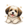 Tender puppy with heart