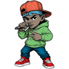 Junger Rapper-Junge mit Mikrofon
