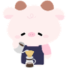 Kawaii Cow Barista 