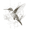 Geometric Hummingbird with Net