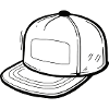 Basecap Linien-Icon Illustration