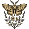 Moth with flower wreath