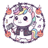 Kawaii Metal Einhorn - Rock Punk Unicorn
