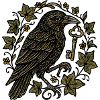 Raven with Key in Ivy