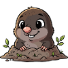 Cute mole digging