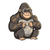 Smiling gorilla mascot