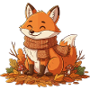 Herbstlicher Fuchs mit Schal