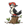 Redhead King Bird Cartoon