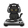 Turntable Cat Cat DJ Vinyl