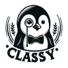 Elegant penguin with monocle