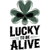 Shamrock Skull Happy Alive
