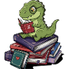 T-Rex Dinosaure Lecture de livres Art