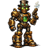 Steampunk Robo avec Noyau Vert