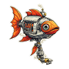 Steampunk Fish Robot Robot Fish