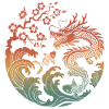 Dragon & Koi Circle Design